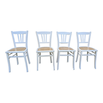 Ensemble de 4 chaises bistrot vintages shabby chic
