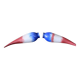 Paire de grands vases cornet à fixer en verre soufflé – Décor tricolore – L 56 cm