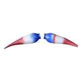 Paire de grands vases cornet à fixer en verre soufflé – Décor tricolore – L 56 cm