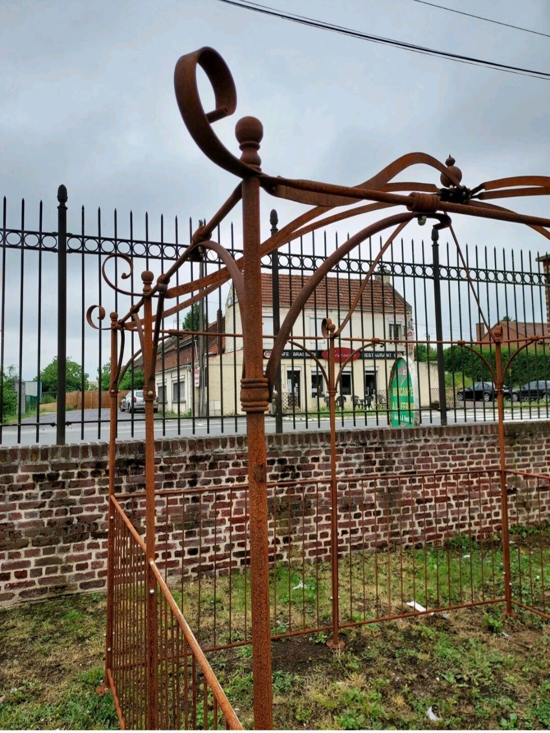 Gloriette, arbour, wrought iron pergola