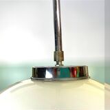 Art Deco oval white glass hanging lamp