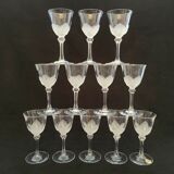 12 liquor glasses 50 cl in Arques crystal J G Durand model Florence