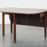Table à manger à abattants en chêne antique de la fin du 19e siècle