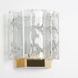 Pair of Brass and Murano Glass Wall Sconces by Doria, Germany, 1960s