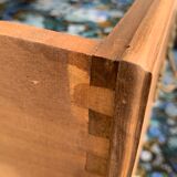 Solid raw walnut sauteuse chest of drawers