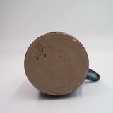 Blue and brown stoneware teapot