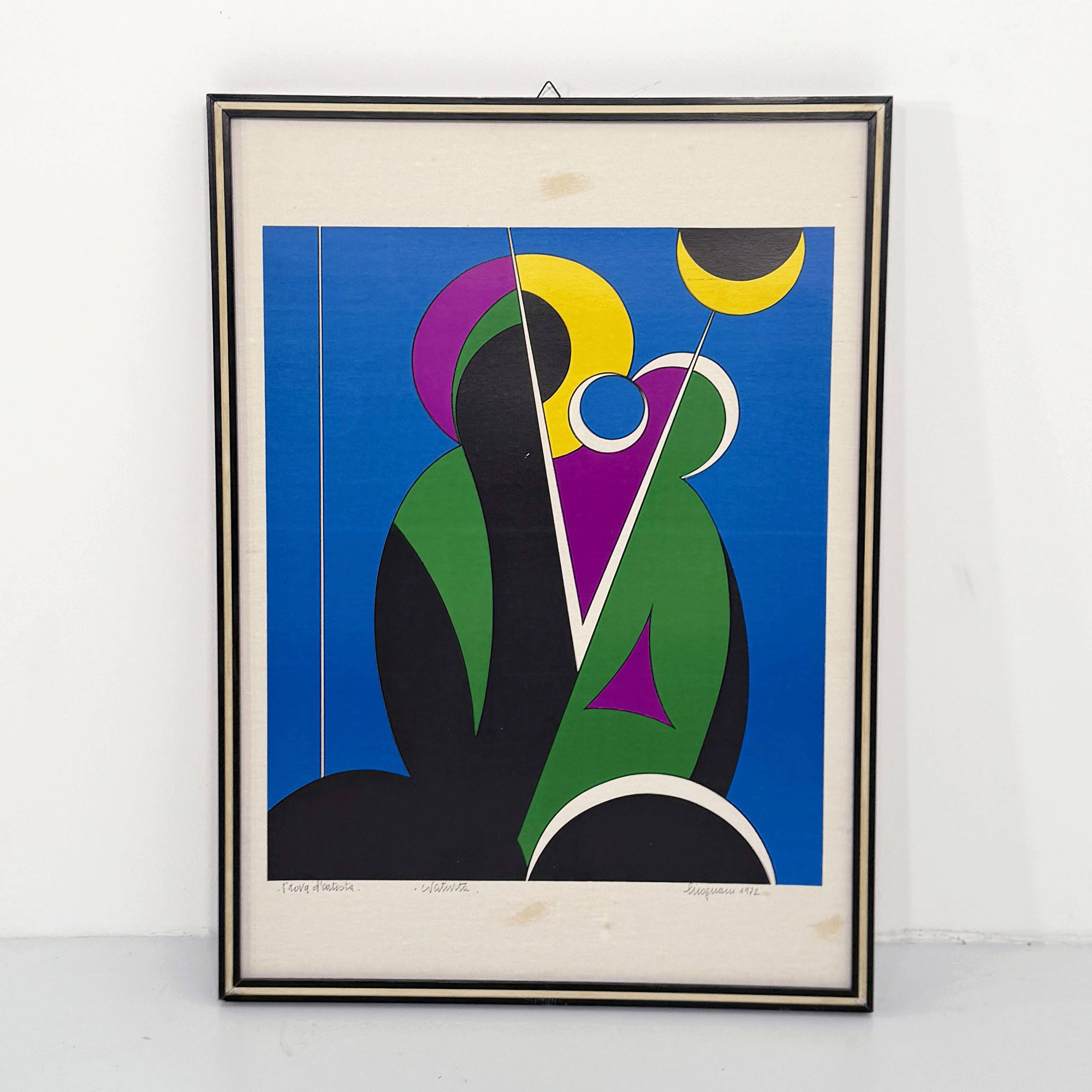 Lithograph "Nativity" by Corrado Cicognani, 1970