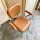 Armchair in chromed metal and tawny skaï 1950s