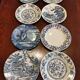 8 blue & white dinner plates (Royal Tudor Gien Lunéville Ceraminter)