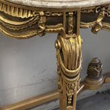 Hollywood Regency Console - Gilded Wood and Marble