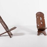 Paire de chaises africaines sculptées vintage