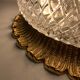 Old ceiling lamp gold metal and globe glass decor of diamond tips limburg