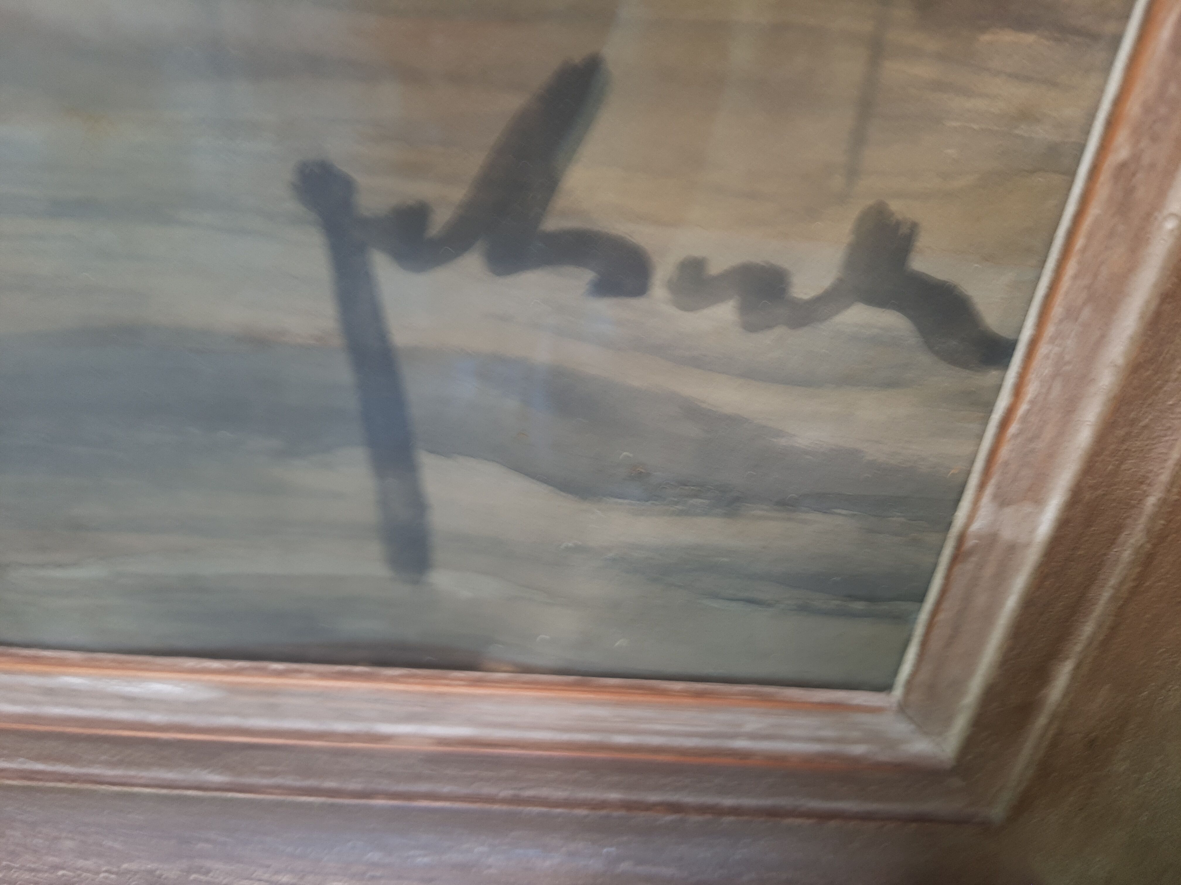 Peinture vintage bord de mer chalutiers