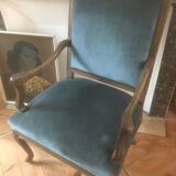 Vintage blue Regency style armchair