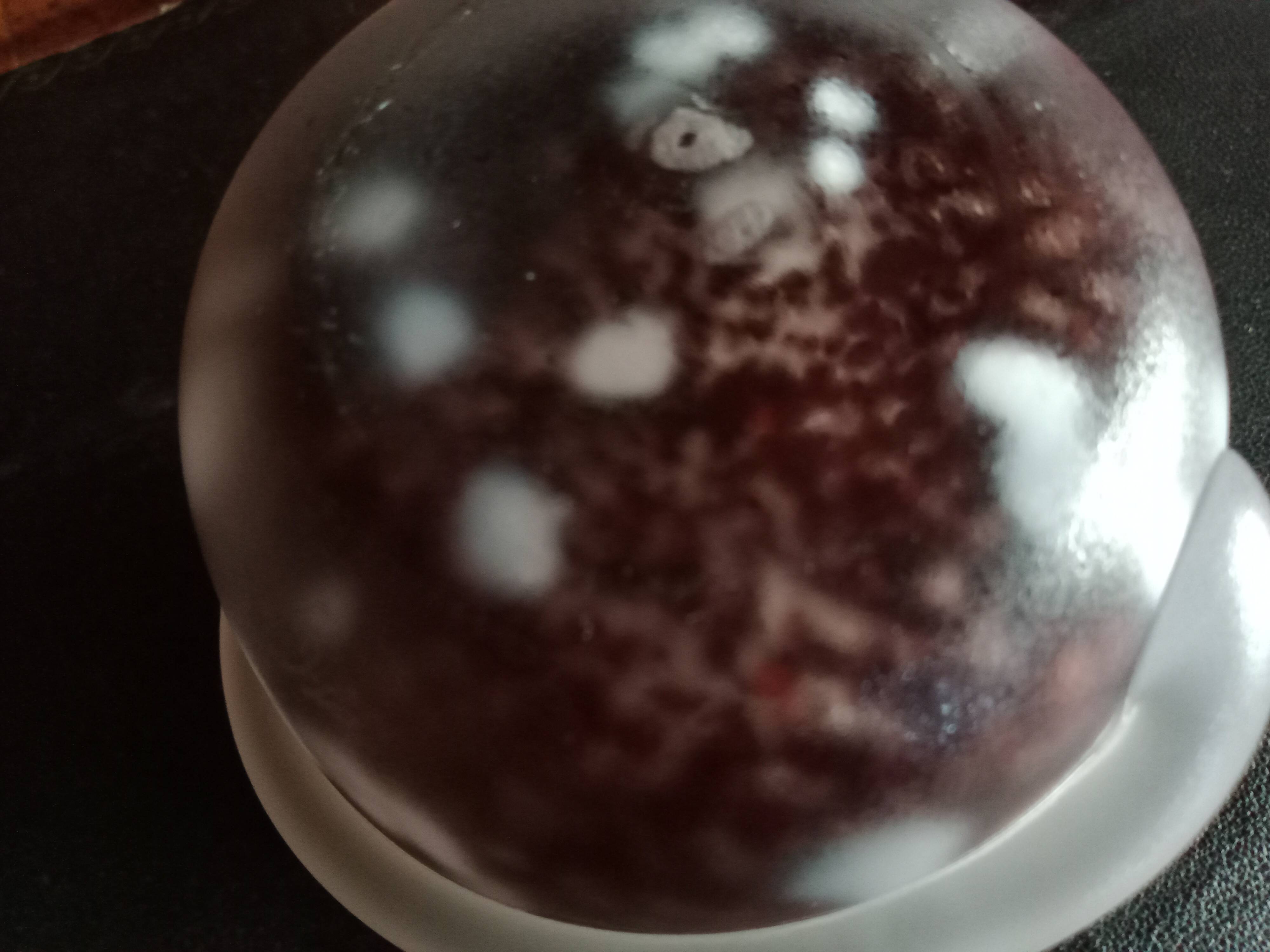 LAMARTINE - White speckled glass, colorless scroll chocolate