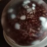 LAMARTINE - White speckled glass, colorless scroll chocolate