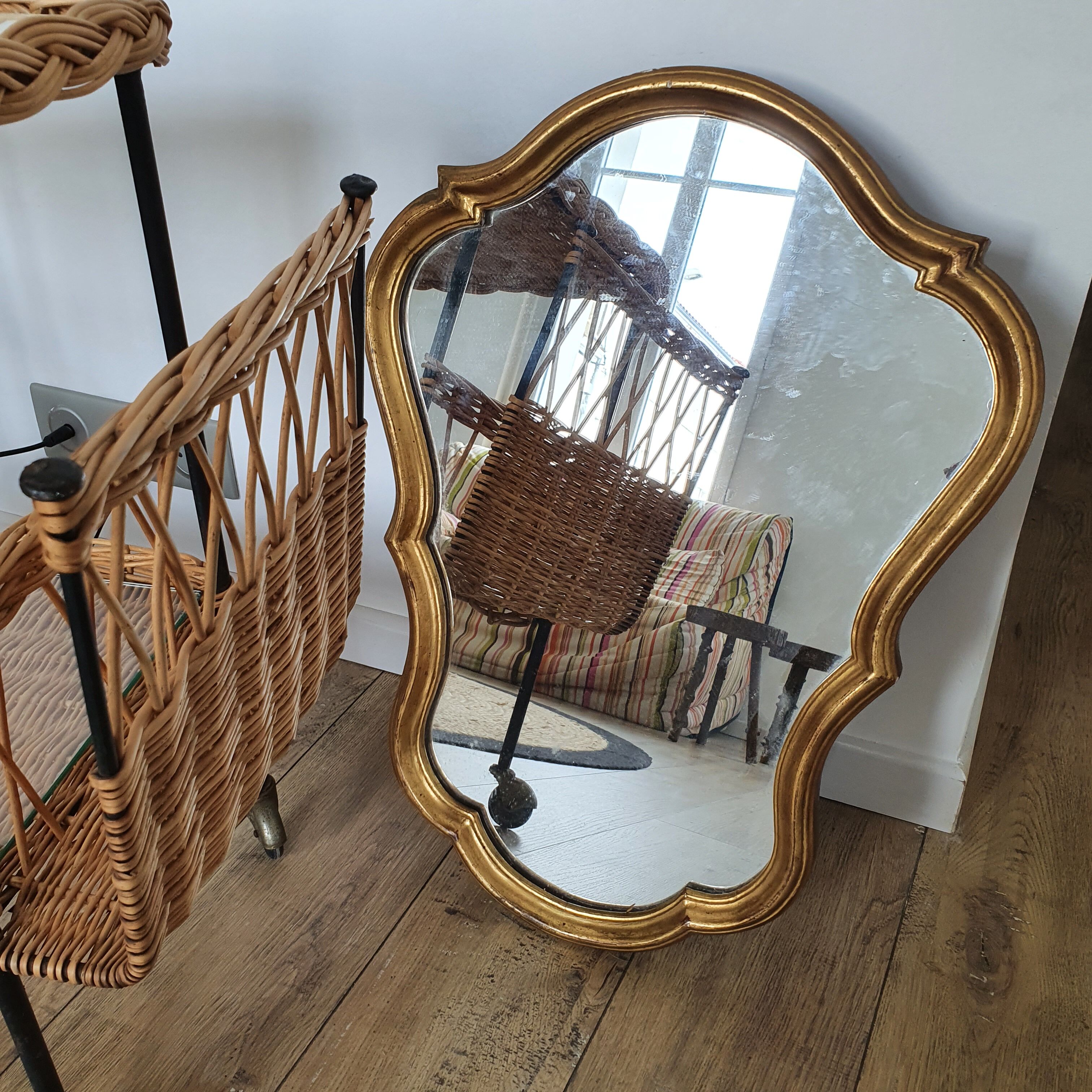Gilded wooden mirror 60cm