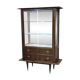 60s showcase in rosewood, mahogany and leather handles