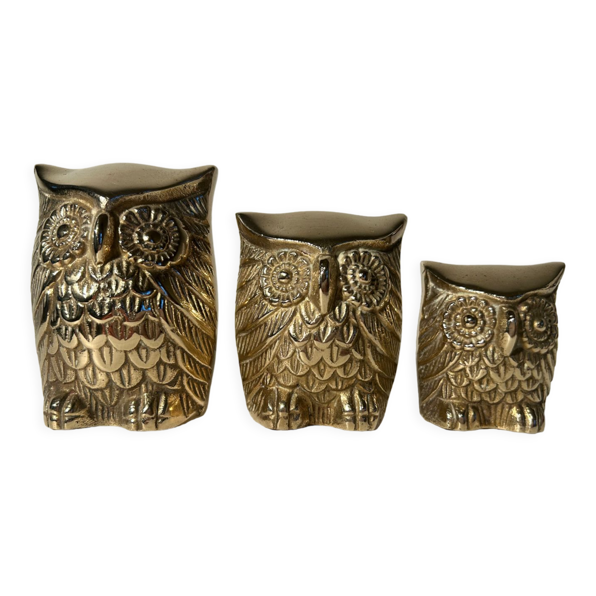 3 owls golden brass owl