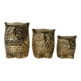 3 owls golden brass owl