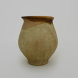Pot in glazed beige brown terracotta, southwest of the France