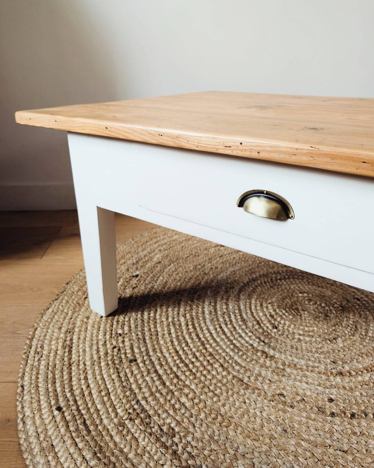 Wood and white coffee table