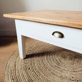 Table basse bois et blanc