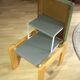 1970s bedroom stool, made of wood, metal and fabric, step stool, library stool, vintage