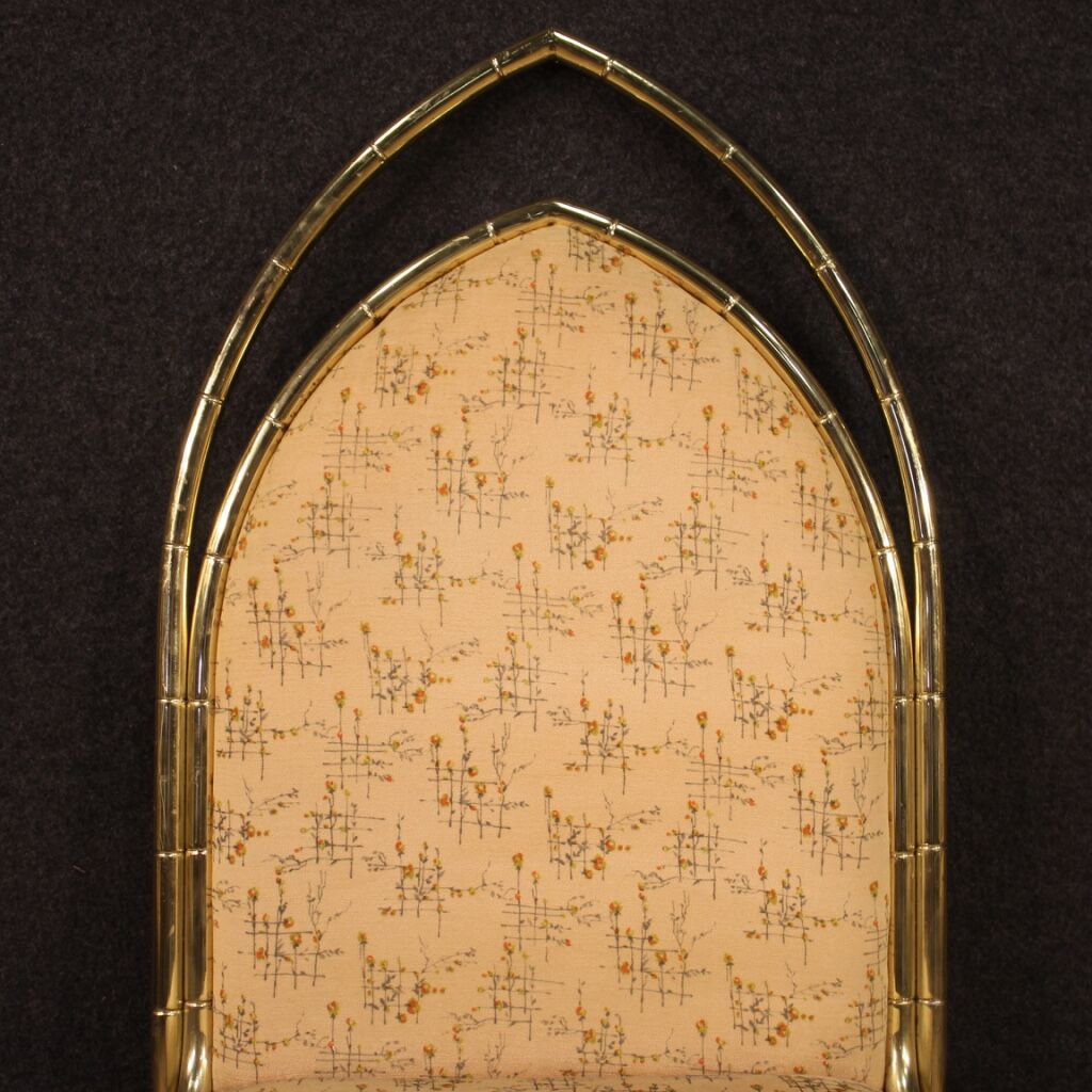 Six Italian design chairs in golden metal