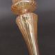 Vintage Murano transparent glass candle holder with gold threads