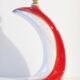 Italian lamp base, iridescent red and white ceramic, vintage 1960.