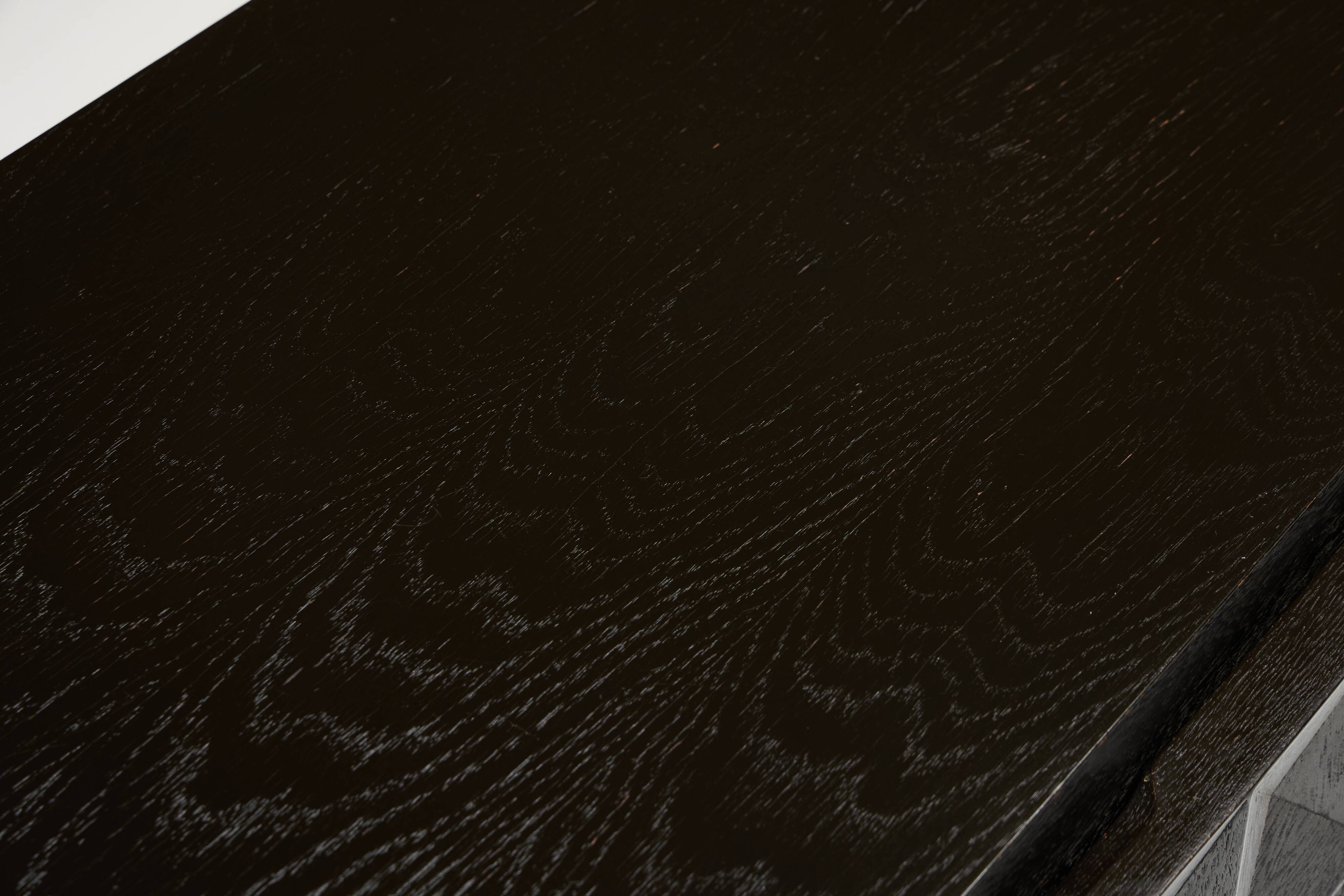 Brutalist Sideboard by De Coene in Stained Oak, Belgium, 1970s