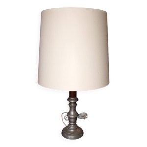 Lampe étain et bois