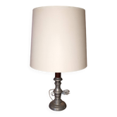 Lampe étain et bois