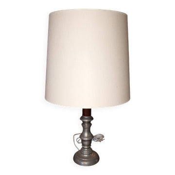 Tin and wood lamp