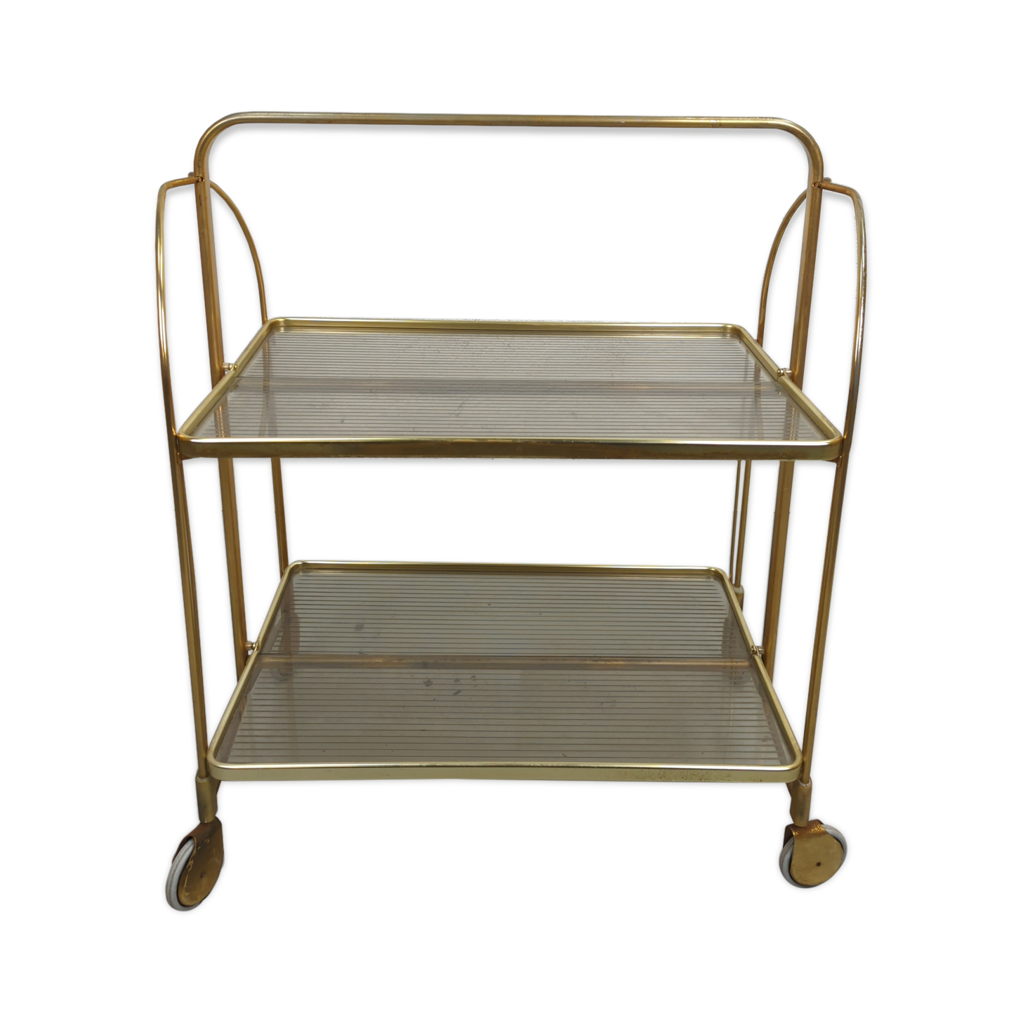 Vintage golden and plexi folding dessert circa 60s