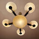 Art deco chandelier, glass, wood and glass, 30s