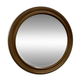 Antique round oak mirror
