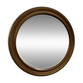 Antique round oak mirror