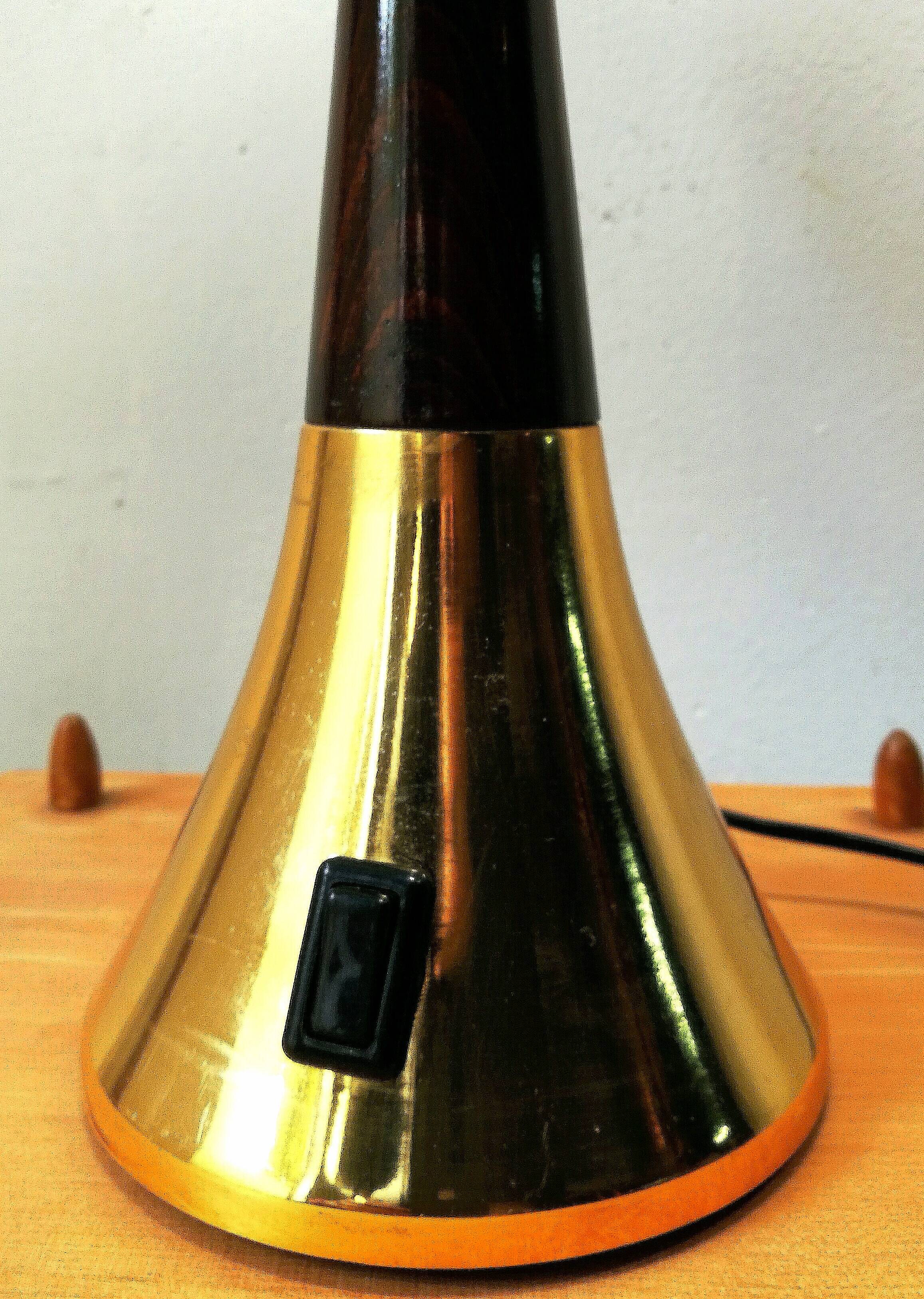 Lamp 60s dark and gilded wood