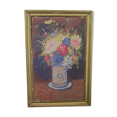 Old flower pot painting signed