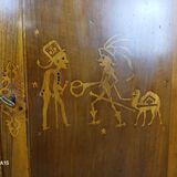 Napoleon III period colonial buffet in marquetry with orientalist decorations