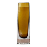 Mid-century minimalist amber coloured glass vase, 1960s.