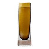 Vase minimaliste en verre ambré, années 1960
