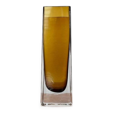 Vase minimaliste en verre ambré, années 1960