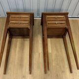 Pair of walnut bedside tables