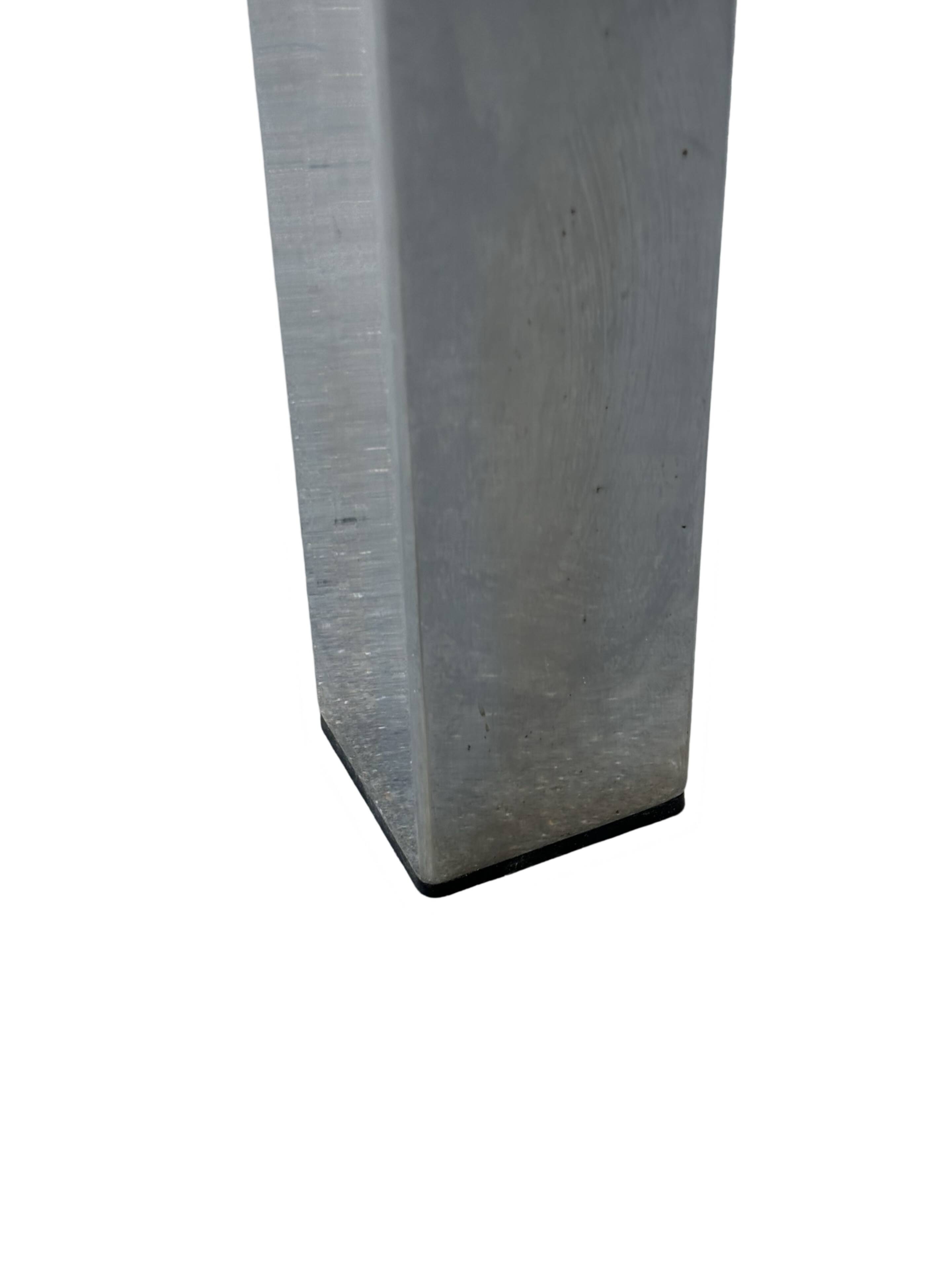 Table basse carrée plateau en pierre et piètement en acier chromé - années 60