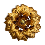 Applique fleur en métal doré à la feuille