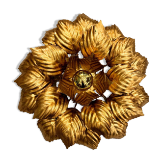 Large gold leaf flower applique