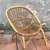 Children's basket rattan chair